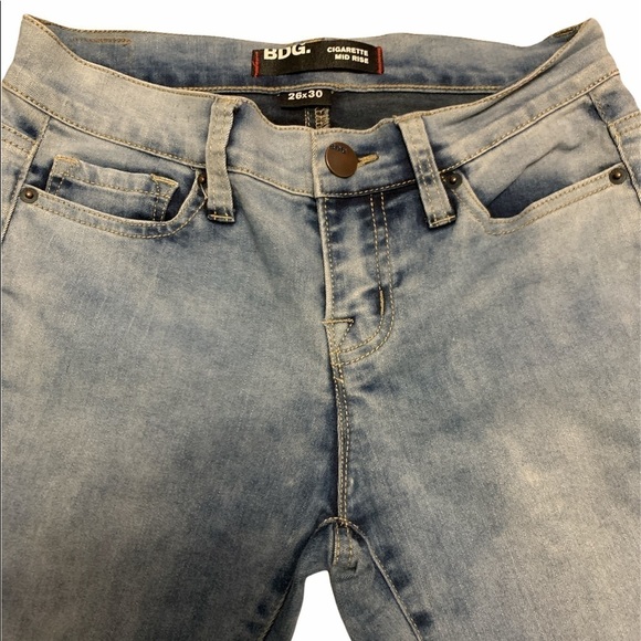 BDG Urban Outfitters Cigarette mid rise light washed jeans, 26x30 super stretchy - Picture 1 of 12